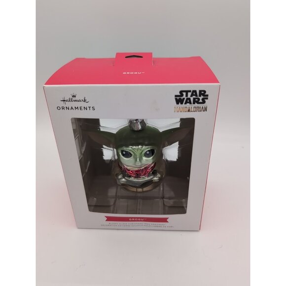 Grogu Blown Glass Christmas Ornament Star Wars The Mandalorian 4.5 inches - Picture 1 of 4